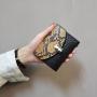 New splicing snake grain leather wallet small wallet female short ladies money clip fashion triple folding coin purse