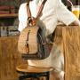 Student School Bag Business Travel Backpack 2024 Cross Border New Fashion Large Capacity Soft Leather PU Polyester Lady Backpack