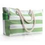 KBW777 Customized Logo Canvas Bag Waterproof Shoulder Tote Travel Shopping Bag Striped Beach Bag