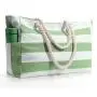 KBW777 Customized Logo Canvas Bag Waterproof Shoulder Tote Travel Shopping Bag Striped Beach Bag