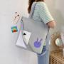 Customizable Logo High Quality Large-Capacity Canvas Student School Bag Portable Tote Messenger Bag Wholesale Shopping Bag