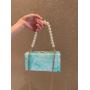 New Fashion Wholesale Custom Texture Women'S Pearl Chain Handbag Watercolor Acrylic Evening Bag For Women 2024