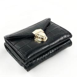 Stock Crocodile PU Leather Crossbody Chain Luxury Design Shoulder Lady Handbags Metal Lock Fold Wallets for Women Fashionable