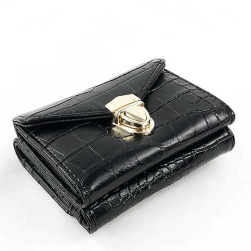 Stock Crocodile PU Leather Crossbody Chain Luxury Design Shoulder Lady Handbags Metal Lock Fold Wallets for Women Fashionable