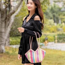 2024 Fashion Lady's Straw Bag Single Handle Cross Border Wholesale Vegetable Basket Handbag Irregular Shoulder Underarm Bag