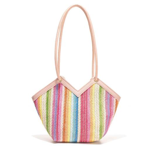 2024 Fashion Lady's Straw Bag Single Handle Cross Border Wholesale Vegetable Basket Handbag Irregular Shoulder Underarm Bag