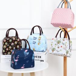 Gelory Functional Flamingos Printing Pattern Cooler Lunch Box Portable Insulated Thermal Food Picnic Lunch Bags For Kids