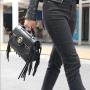 2023 new Tassels ladies bags personality and punk handbag for women glisten material female crossbody bags factory 28 cm