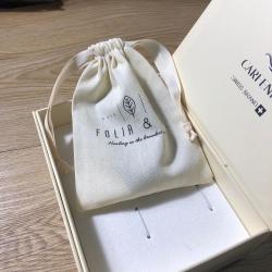 Custom Logo Printed Cotton Linen Candle Soap Pouch Eco Friendly Gift Drawstring Bag