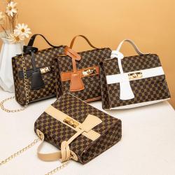 Ladies handbag 2024 pu leather printed women shoulder bag mobile phone bag chain leisure fashion crossbody bag