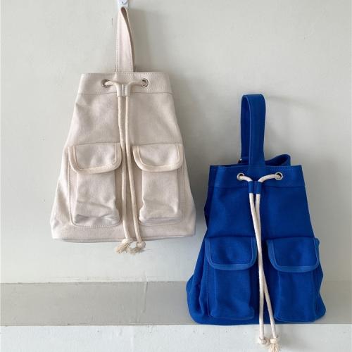 New product Fashion Canvas shopping bags Casual soft Ladies crossbody bag Drawstring Ruffles Simple shoulder bag