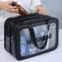 Dry wet separation double-layer transparent large makeup bags ladies travel wash bag