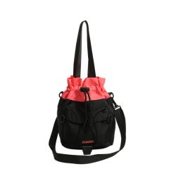 New nylon drawstring bucket bag style color matching personalized versatile portable shoulder crossbody bag daily bag