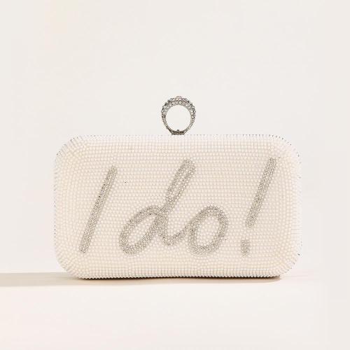 2023 Luxury English Letter Rhinestone Pearl Bag Women Wedding Bridal Party Clutch Bags Purse Evening Bags For LadiesFE761