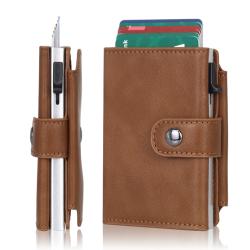 OEM/ODM metal card holder wallet leather aluminum card wallet purse rfid metal wallet