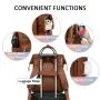 LOVEVOOK 2022 OEM ODM Soft PU Leather Travel Backpack Purse Custom Mens School bags 14 15.6 17 inch Large Laptop Backpacks Women