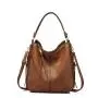 REALER 2022 High Quality PU Leather shoulder bags vintage casual handbags large multi pockets Ladies Hand Bags for Women
