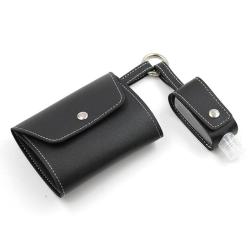 Pu Leather Dustproof Facemask Storage Case With Custom Logo Face Mask Holder plus Hand Sanitize Bottle Holder