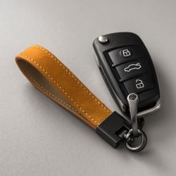 Customized Vintage Genuine Leather Keychain Holder Wholesale Handmade Leather Car Holder Keychain Accessories