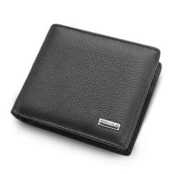 XL002 Best Selling Men's Short Leather Wallet Accept Customized Logo Genuine Leather Soft Comfortable Triple Folding Billfold