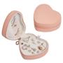 Wholesale Custom Portable Jewelry Box Pu Leather Cute Heart Travel Jewellery Organizerc Case Small Storage Jewelry Box 2024