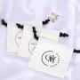 Custom Logo Printing Brush Canvas Jewelry Storage Drawstring Bag Necklace Bracelet Jewelry Pouch