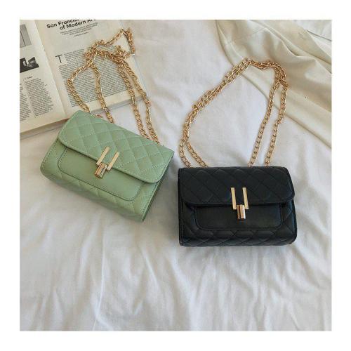 Cheap Women's Chain Bgas Fashion Pu Leather Small Ladies Shoulder Bags Female Solid Color Crossbody Bags for Women