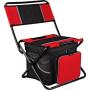 Outdoor portable folding sport hiking hunting picnic camping stool fishing chair with backrest and cooler bag