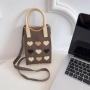KBW634 Lovely Decorative Cell Phone Bag Student Knitting Hand Carry Storage Coin Purse Fashion Handheld Crossbody Small Bag