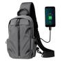 Small Crossbody Shoulder Bag Daypack Cycling Walking Waterproof Sling Chest Bag with USB Charging Port
