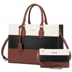 LOVEVOOK Fashion 15.6in Leather Laptop Bag for Work Tote Waterproof high quality Travel Computer bag Purse and Handbag for women