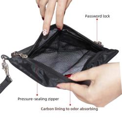 Custom Carbon-Lined Smell-Proof Travel Bag with Combination Lock for Special Purpose Storage of Smoking Accessories and Herbs