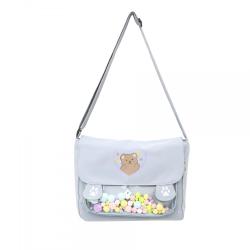 Large Capacity Japanese Style Kawaii Single Shoulder Ita Bag Cute Girl's Tote Bag PVC Window Bags