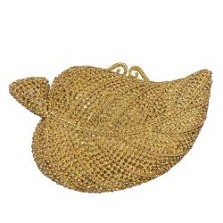 New Leaf Diamond Banquet Bag Metal Hard Box Rhinestone Handbag Crystal Clutch Bag Evening bags pochette femme
