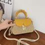 2022 Ladies Designer Bags Cute Straw Shoulder Bag Fashion Gold-tone Lock Flap Hand Satchel
