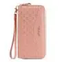 ZR872 Women's Wallet Long Handbag PU Double-layer Zipper Coins Wallet Purse Stylish Contrast Color Mobile Phone Bag Card Holder