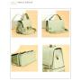 ZR789 Woman PU Retro Bag Daily Life Girl Horizontal Solid Color Small Square Single Bag Girl Button Underarm Versatile Bag