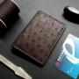 Luxury New Designer Custom Genuine Ostrich Skin Bifold Card Holder Man Women Mini Card Package Business Small Card Wallet