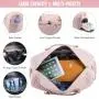 JFFD Quilted Travel Luggage Duffle Bag with Toiletry purse Carry on Overnight Bag with Shoe Compartment Weekender Bag for Women