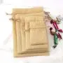 Eco-friendly Natural Jute Burlap Hessian Drawstring Pouch Hig Quality Candy Wedding Favor Gift Linen Jute Bag