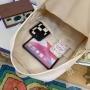 Wholesale custom college nylon tote Ita bag with clear PVC window pink Itabag school backpack