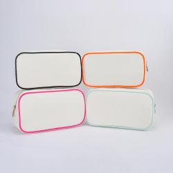 Wholesale Stock New Fashion Makeup Cosmetic Bag Custom Design Portable Travel Zipper Multi Colors Women Canvas Makeup Pouch