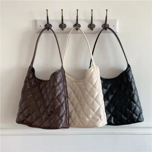 Large Soft Pu Leather Diamond Single Shoulder Bag Fashion Classics Designer Tote Bag Luxury Tote Bags With Custom Printed Logo
