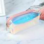 Gelory Multifunction Makeup Pouch Laser Cosmetic Bag TPU Colorful Illusion Student Transparent Makeup Storage Bag