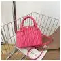 Pleated Handbags Fashion Pure Color Handbag For Women Luxury Small And Square Woman Bags Shoulder Bag