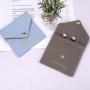 High Quality 12Oz Canvas Envelope Packaging Bag For Comb Mirror Custom Logo Canvas Cotton Jewelry Dust Pouch Envelope