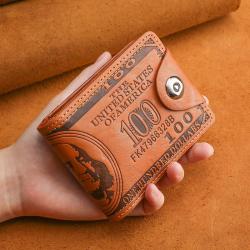 KBW135 2023 Wholesale New Card Bag Leather Bag Fashion Large Capacity Coin Purse Personalized Casual Men's Short Wallet