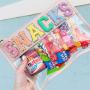 Keymay Bag Stock Embroidered Chenille Sequin Patch Waterproof Zipper Clear Pouch Transparent PVC Gift Snacks Makeup Cosmetic Bag