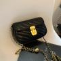 Lock Embroidered Leather Crossbody Bags For Women Soft Leather Bolsos-Para-Mujeres- Chains Bolsas Para Mujer
