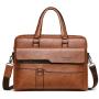 Men Retro  Business Laptop Briefcase China PU Wholesale Large Capacity Tote Pure Color Zipper Square Handbags